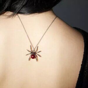 NWT Urban Outfitters Statement Red Spider Charm Necklace